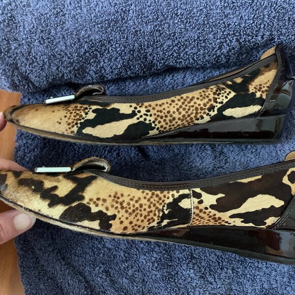 Donald J Pliner Leopard Skin Print Low Wedge, Sz 6.5 - Picture 7 of 7